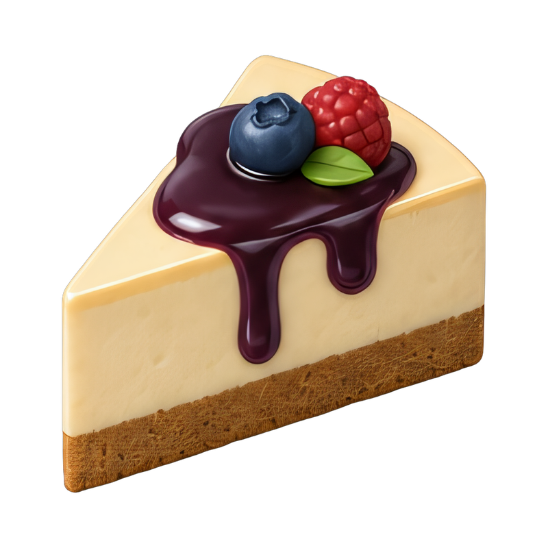 Fresh cheesecake slice with berries