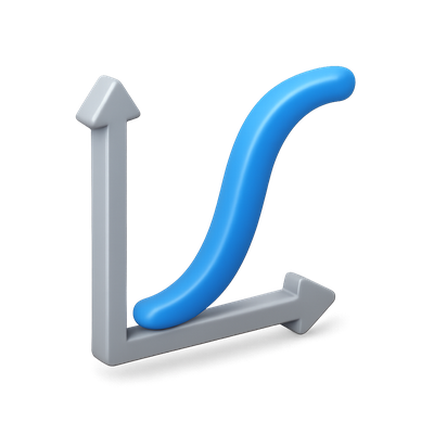Stylized 3D Sigmoid Icon with Isometric View