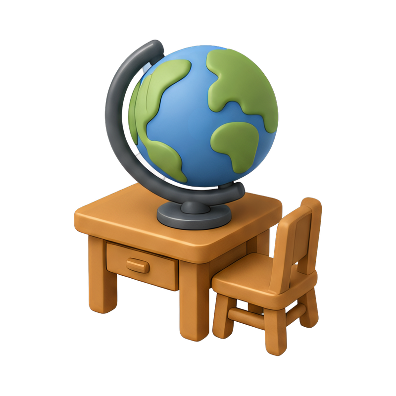 globe in a classroom setting