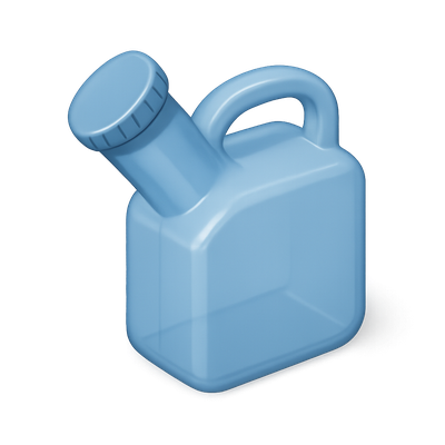 3D Icon of a Urinal Bottle with Isometric View