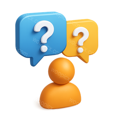 3D Question Bubbles Icon with User Silhouette