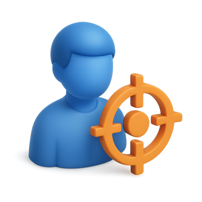 3D Isometric Icon of Targeting Individuals with Volumetric Effect
