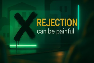 Emotional Illustration on Rejection with Neon Elements