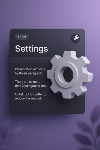 3D Illustration of Settings Gear with Modern Design Elements