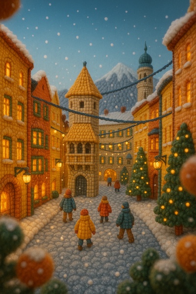 Charming Winter Village Scene in Innsbruck