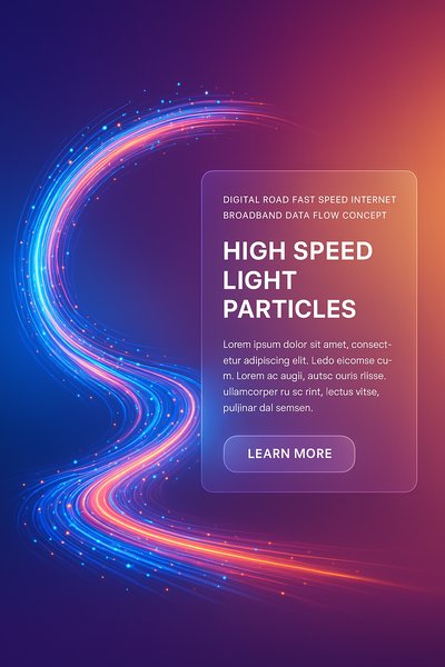 Futuristic Digital Highway with Light Particles