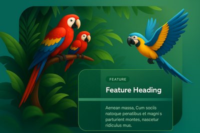 Vibrant Tropical Rainforest with Colorful Parrots