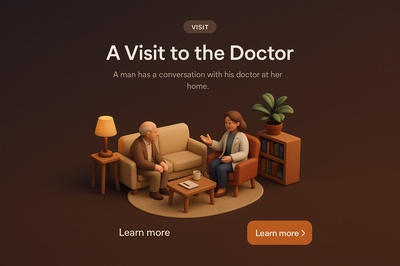 3D Scene of a Home Doctor Visit in Realistic Style
