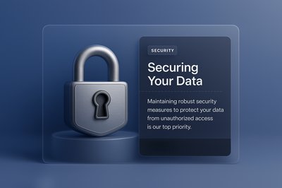 3D Illustration of a Lock Icon with Transparent Design Elements