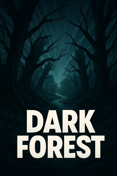 Dynamic Dark Forest Scene with Striking Elements