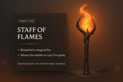 Staff of Flames: A Magical Item for Casting Fire Spells