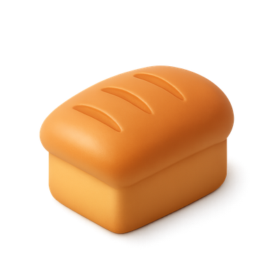 Stylized 3D Icon of a Loaf of Bread