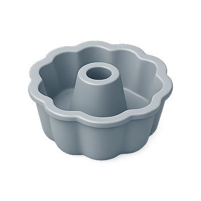 Silicone Bundt Cake Pan in Soft Gray Color