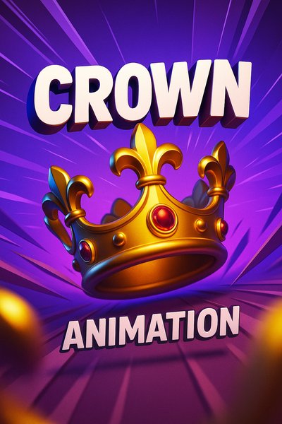 Dynamic Crown Illustration with Bold Typography