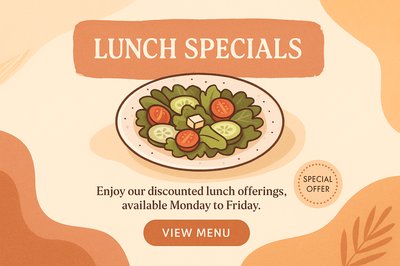 Boho Style Lunch Specials Menu Design