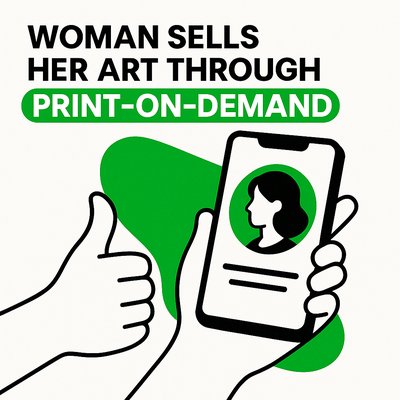 Illustrative Graphic on Selling Art via Print-on-Demand