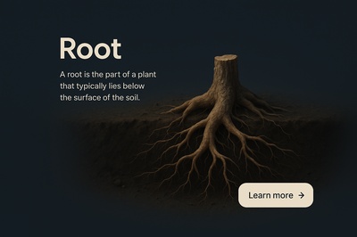 3D Illustration of a Root System in Dark Background