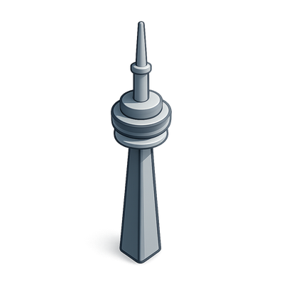 Stylized 3D Icon of CN Tower in Toronto