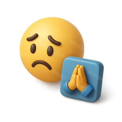 3D Apology Icon with Volumetric Feel and Isometric Design