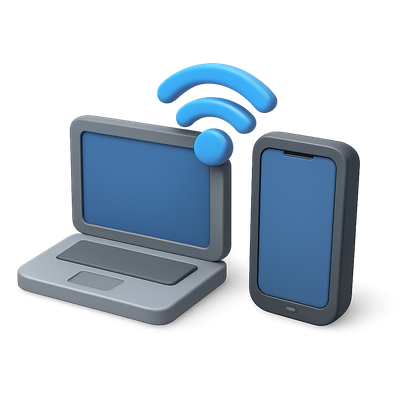 3D Connection Icon for Website and Mobile Device Integration