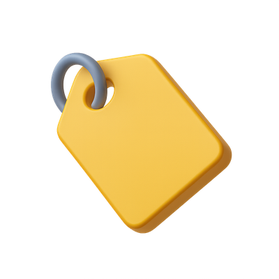 Stylish 3D Tag Icon with Isometric Design