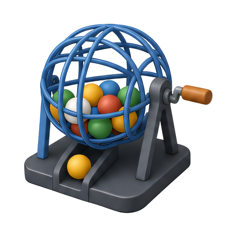 classic bingo cage with balls