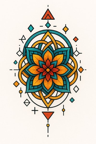 Intricate Geometric Floral Mandala Design