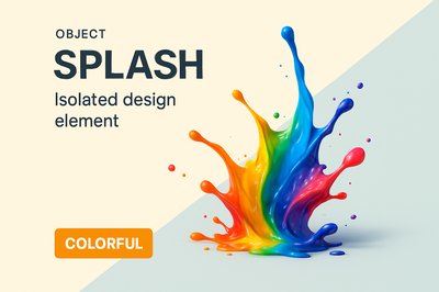 Vibrant Colorful Paint Splash Design Element