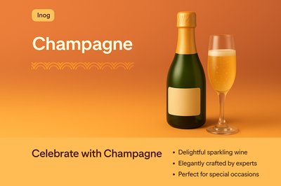 Elegant Champagne Display with Features and Highlights