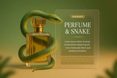 Elegant Perfume Bottle with Snake Accents