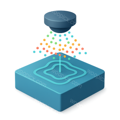 3D LiDAR Icon with Volumetric Elements and Transparent Background