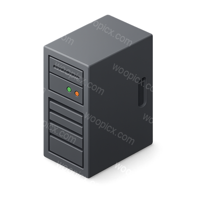 Stylish 3D Server Icon with Isometric Design