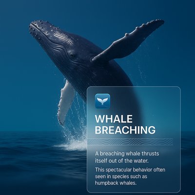 Majestic Whale Breaching the Surface in Vibrant Ocean Setting
