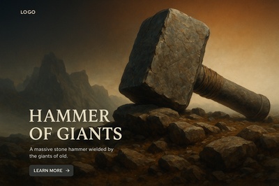 Hammer of Giants: A Majestic Stone Tool Illustration