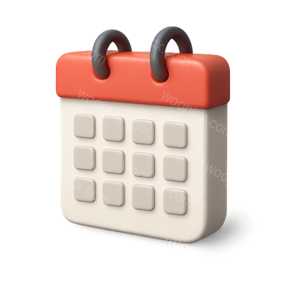 3D Isometric Calendar Icon with Volumetric Feel
