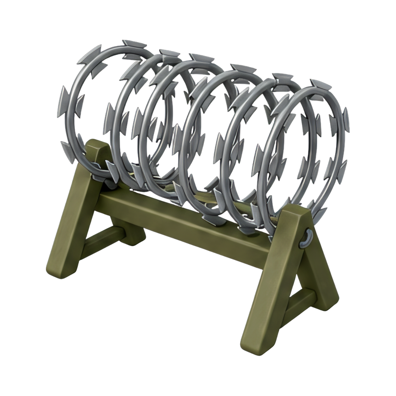 Concertina wire on display