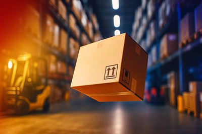 Dynamic Retail Warehouse with Goods and Forklifts