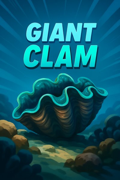 Dynamic Illustration of a Giant Clam in Vibrant Underwater Scene