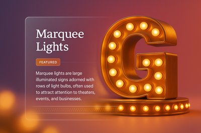 Vibrant Marquee Lights with 3D Effect