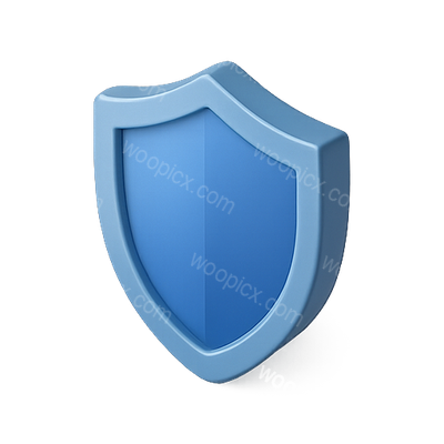 Stylized Blue Shield Icon Representing Security and Protection