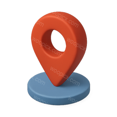 Stylized Location Pin Icon on a Base