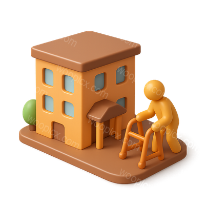 3D Icon Representing Assisted Living Facility