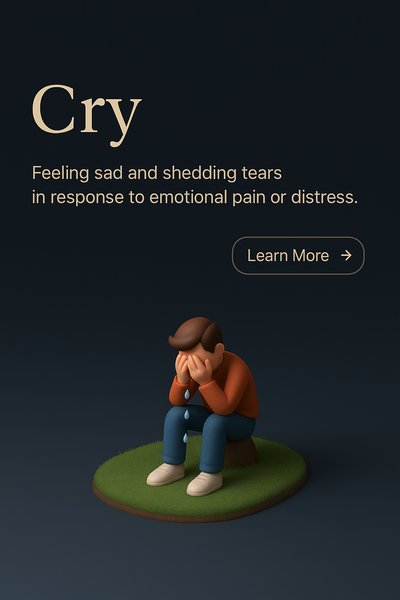 Emotional 3D Scene Depicting Crying with Realistic Elements
