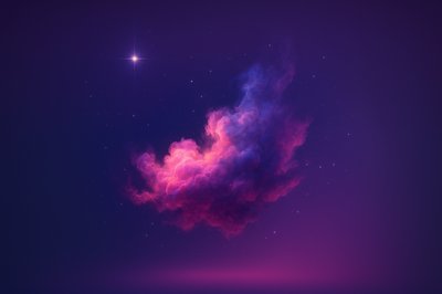 Stylish Abstract Starlight and Pink Clouds