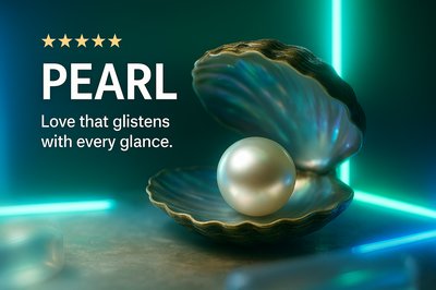 Pearl-Themed Neon Design Carousel Slide
