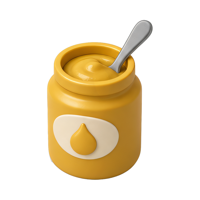 Mustard jar with spoon