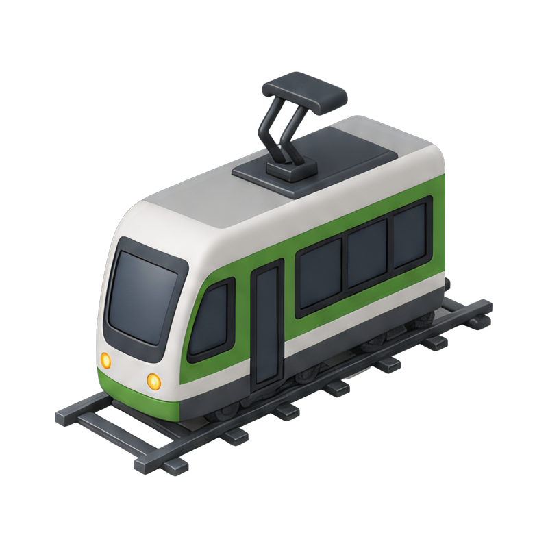tram traveling on urban rails