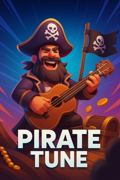 Vibrant Pirate Tune Illustration with Dynamic Elements