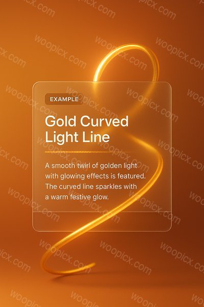 Elegant Gold Curved Light Line with Festive Glow