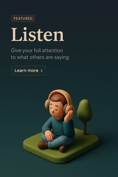 Engaging 3D Illustration of Listening Concept